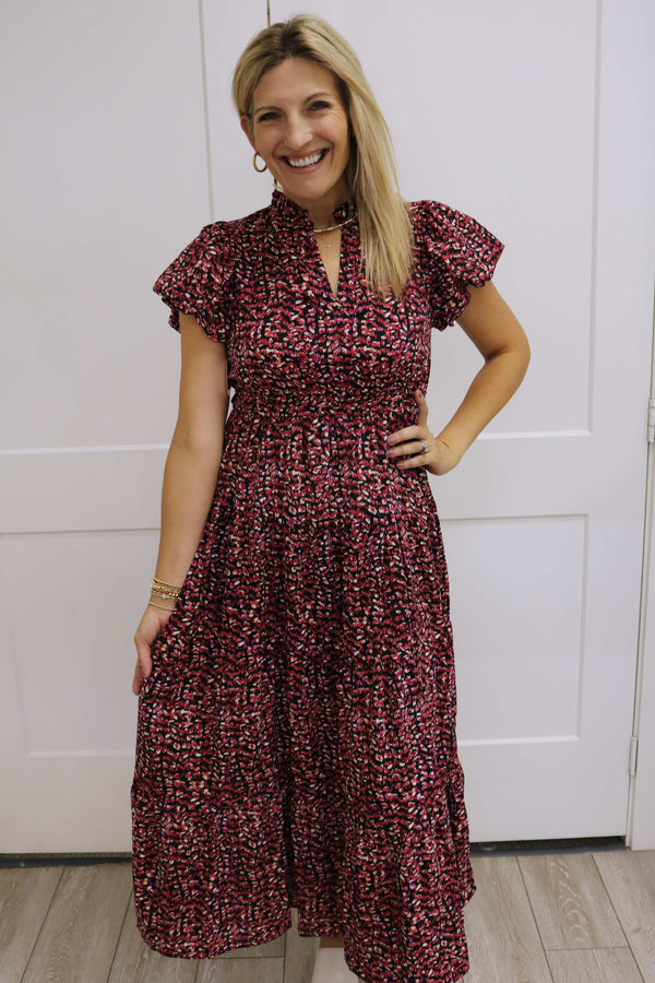 High Hopes Patterned Midi, Black