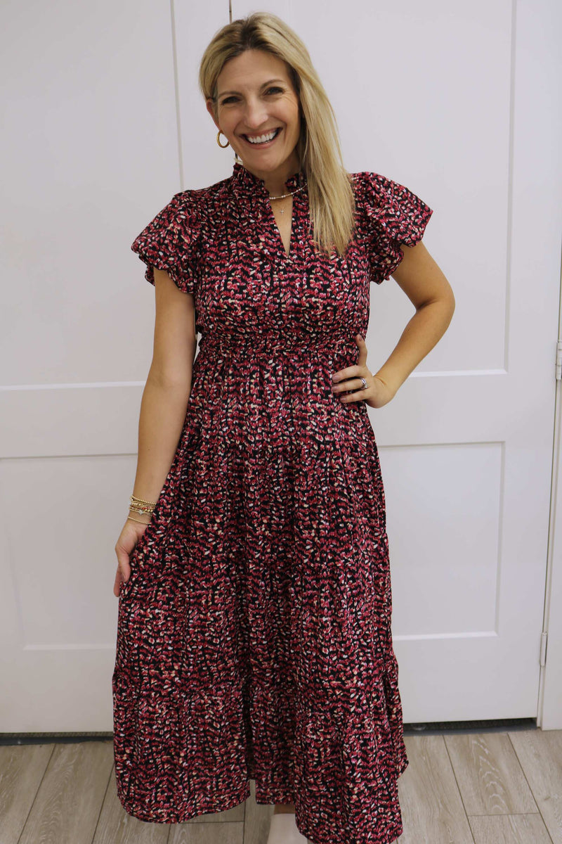 High Hopes Patterned Midi, Black