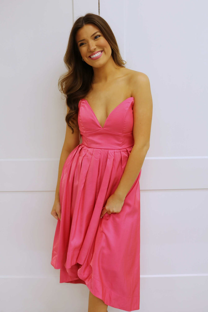 Hit The Runway High Low Midi, Pink