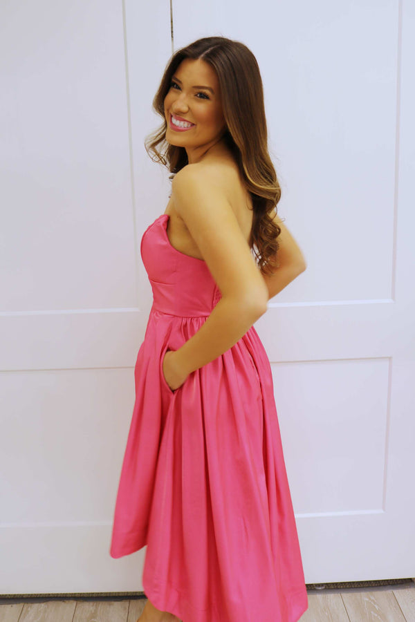 Hit The Runway High Low Midi, Pink