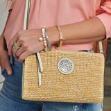 Contempo Straw Pouch, Natural/White