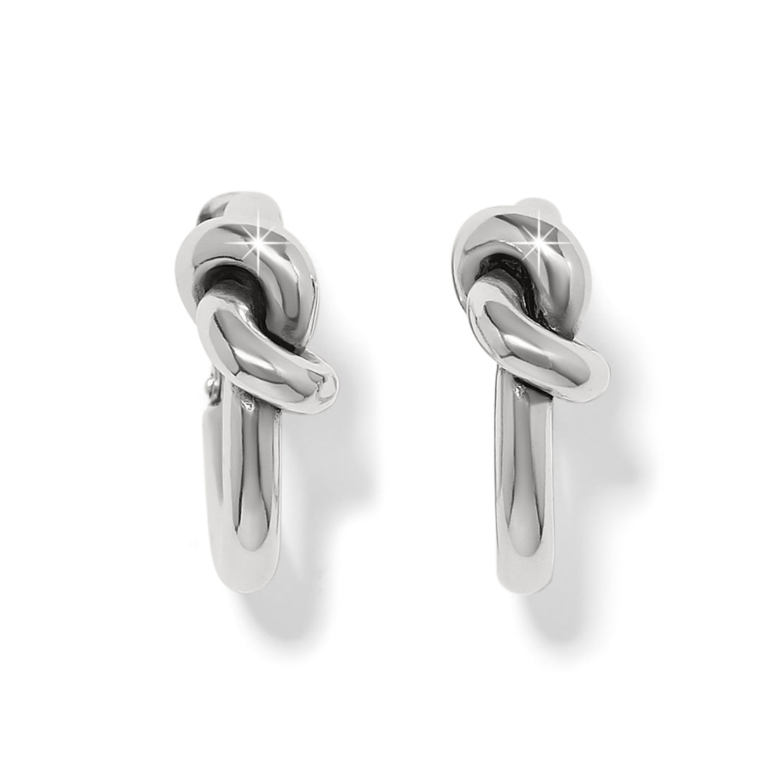 Interlok Single Knot Hoop Earrings, Silver