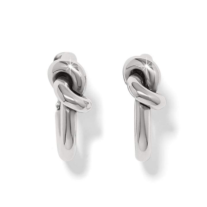 Interlok Single Knot Hoop Earrings, Silver