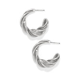 Antica Hoop Earrings, Silver