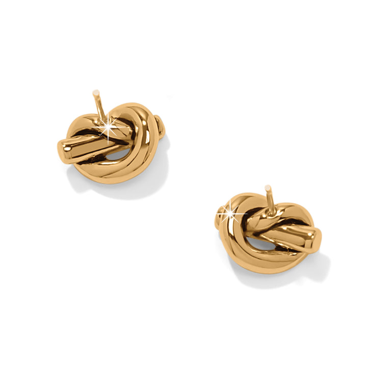 Interlok Single Knot Mini Earrings, Gold