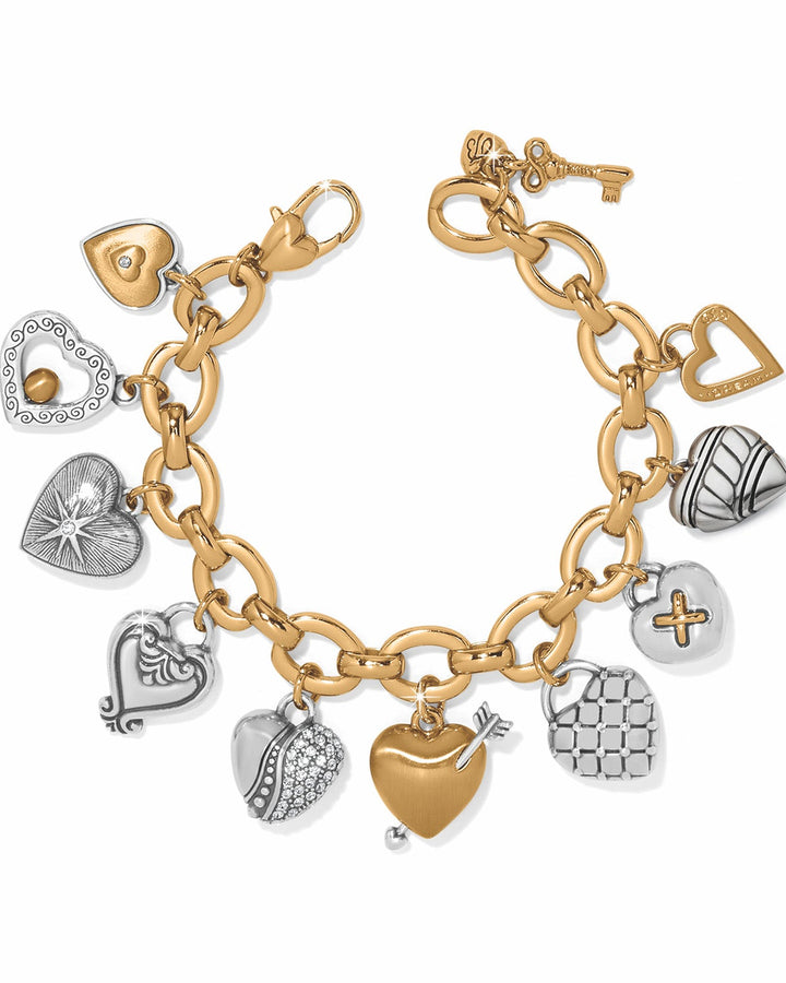 One Heart Large Charm Bracelet