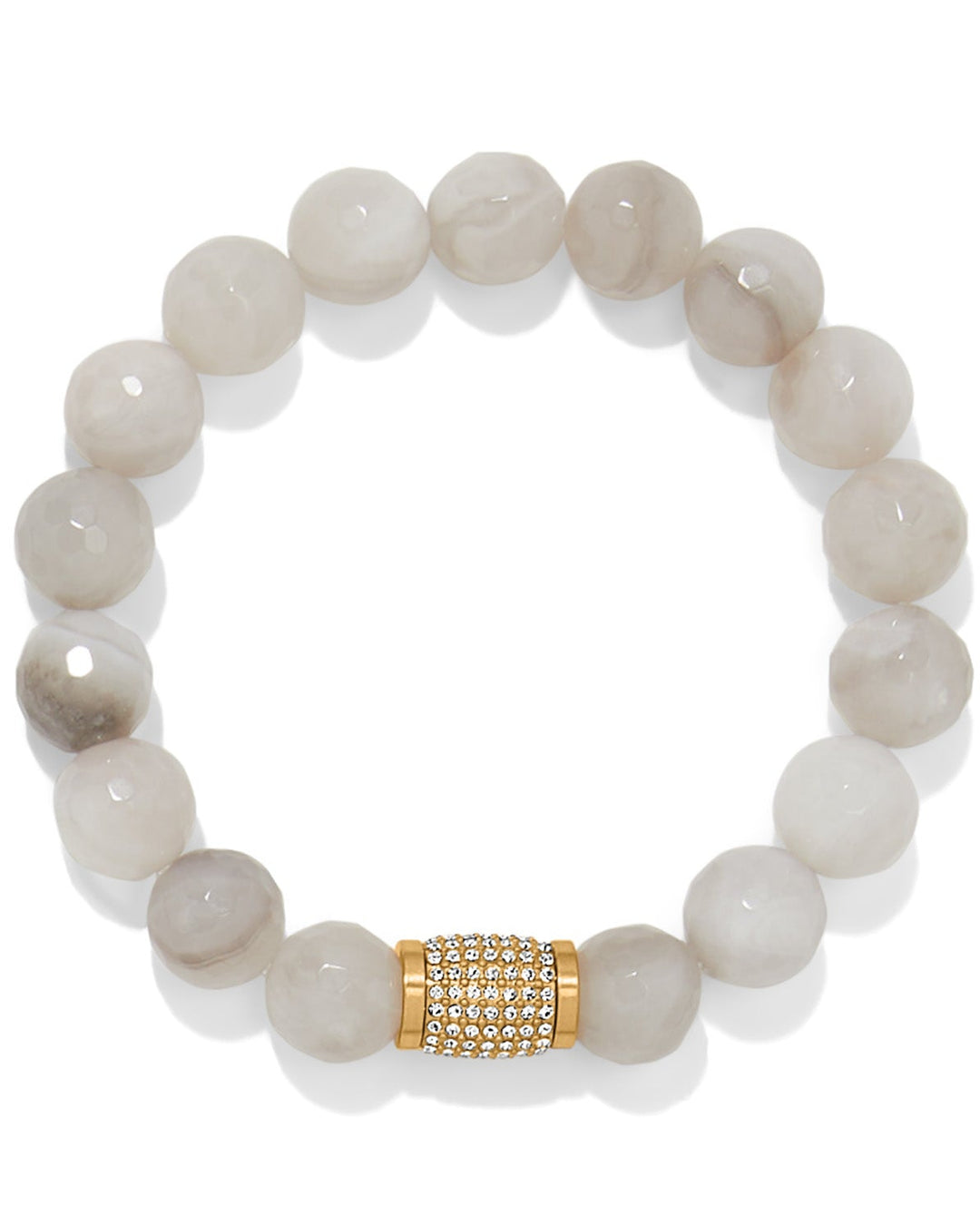 Meridian Solis Bead Stretch Bracelet, Cream
