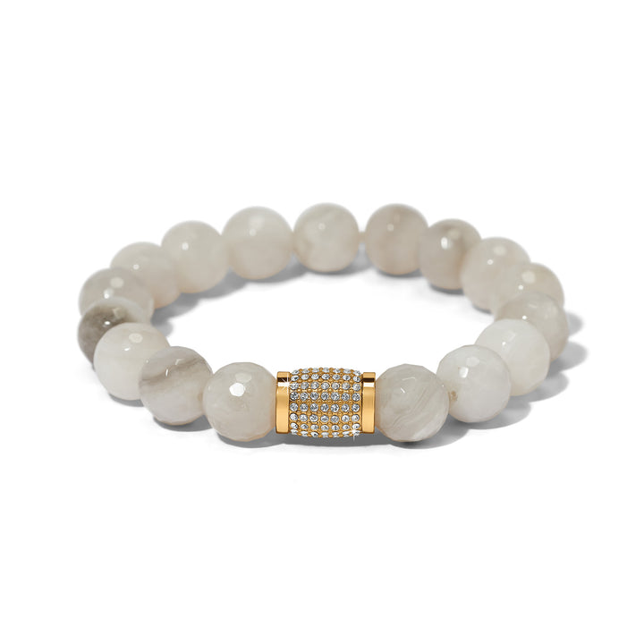 Meridian Solis Bead Stretch Bracelet, Cream