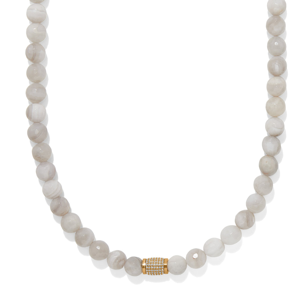 Meridian Solis Bead Necklace, Cream
