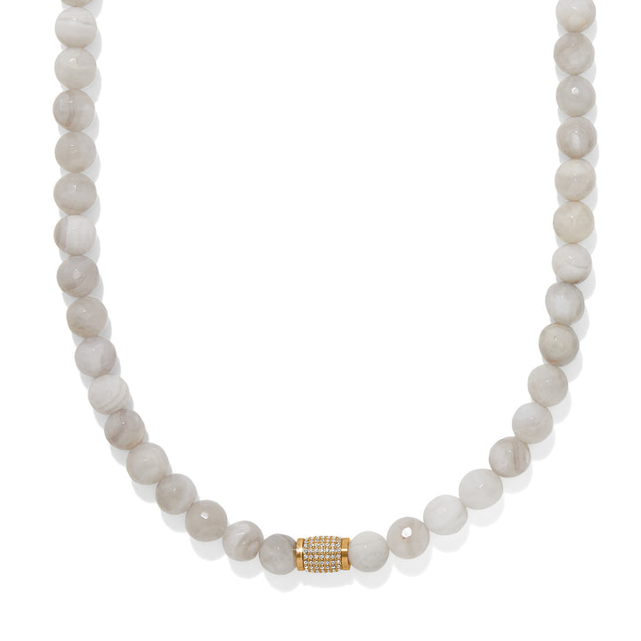 Meridian Solis Bead Necklace, Cream