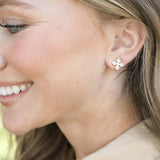 Shine Bright Cross Stud Earrings, Gold