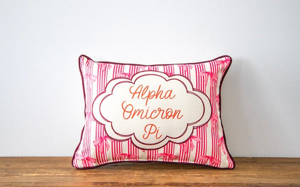 Custom Sorority Bow Pillow