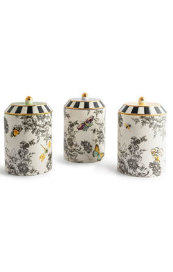 Butterfly Toile Canisters (Set of 3)