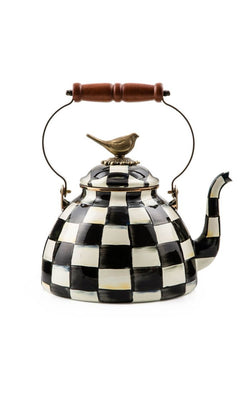 Courtly Check 3 Quart Tea Kettle with Bird