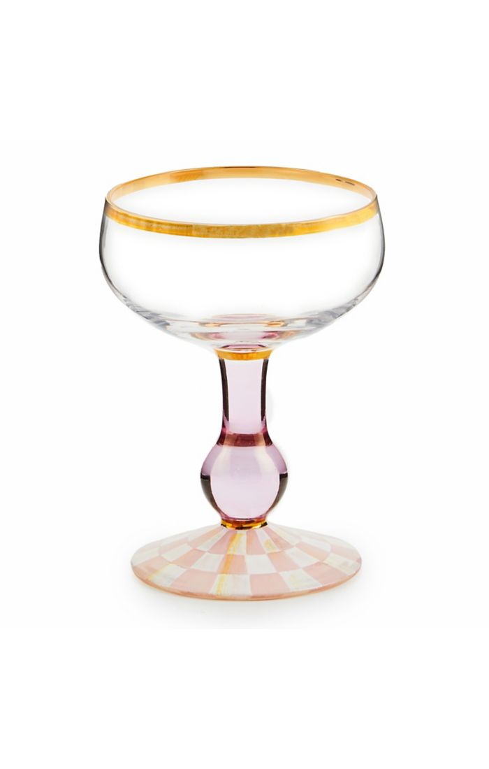 Rosy Check Coupe Glass