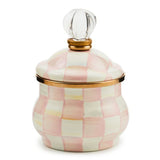 Rosy Check Enamel Lidded Sugar Bowl