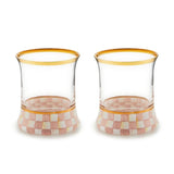 Rosy Check Tumbler Glass, Set of 2