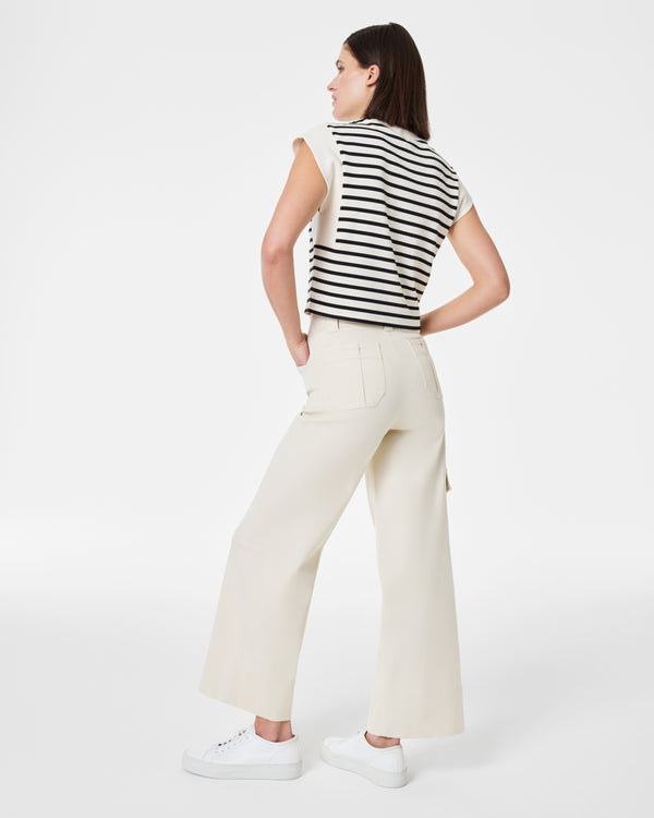 Stretch Twill Cropped Trouser, Eggshell
