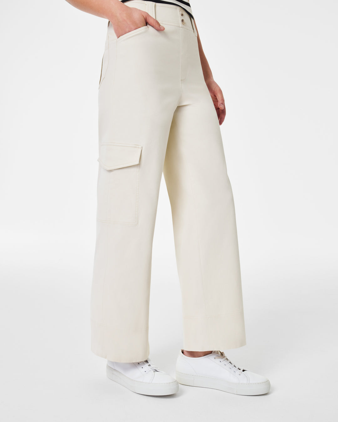 Stretch Twill Cropped Trouser, Eggshell