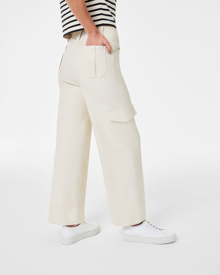 Stretch Twill Cropped Trouser, Eggshell