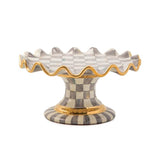 Sterling Check Ceramic Fluted Cake Stand