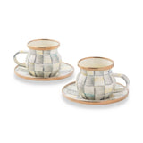 Sterling Check Espresso Cup & Saucer Set (2)