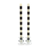 Bands Black Dinner Candles, Set of 2