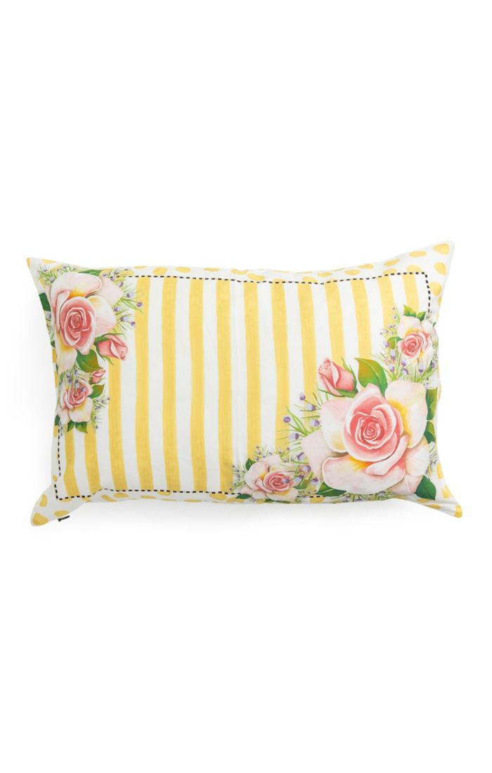 Yellow Wildflowers Lumbar Pillow