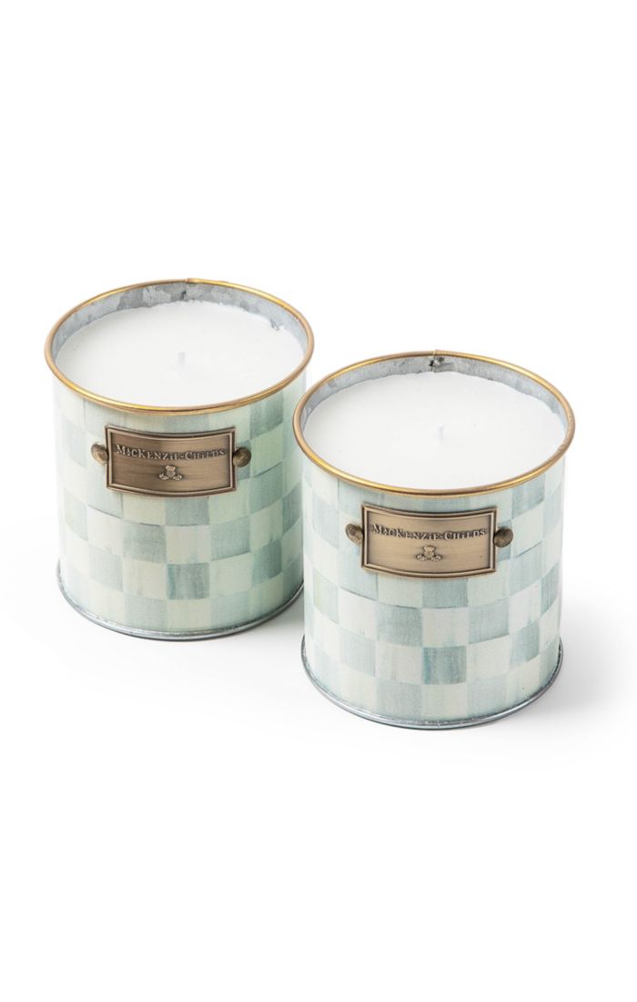 Sterling Check Small Citronella Candles, Set of 2
