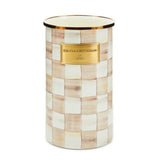 Mocha Check Utensil Holder