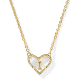 Ari Heart Letter Short Pendant Necklace, Gold