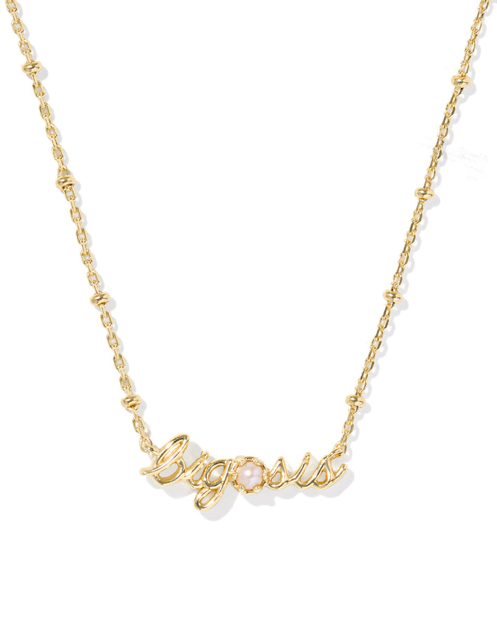 Big Sis Short Pendant Gold Necklace, Freshwater Cultured Pearl