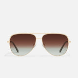 High Key Large Sunglasses, Gold/Brown Fade
