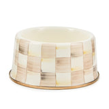 Mocha Check Medium Pet Dish
