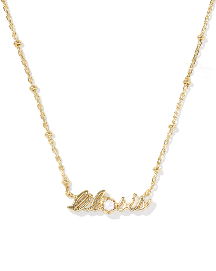 Lil Sis Short Pendant Gold Necklace, Freshwater Cultured Pearl