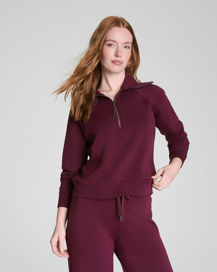 Spanx® AirEssentials Half Zip, Plum Berry