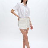 High Rise Short Culottes, White