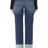 Hong Kong High Rise Cuffed Straight Leg Jeans, Trappist