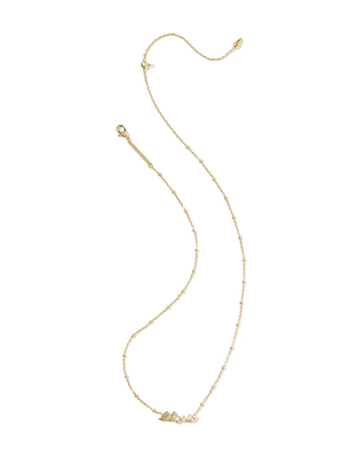 Lil Sis Short Pendant Gold Necklace, Freshwater Cultured Pearl