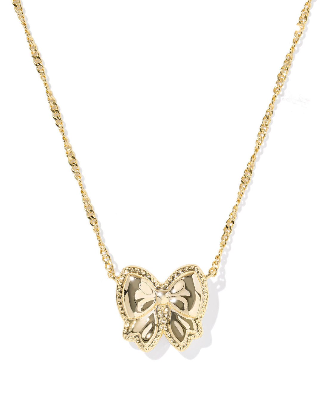 Haley Bow Short Pendant Gold Necklace, Ivory MOP
