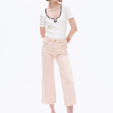 High Rise Straight Leg Jean, Pale Dogwood