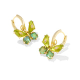 Bianca Butterfly Huggie Earrings, Green