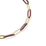 Courtney Gold Enamel Link and Chain Bracelet, Burgundy
