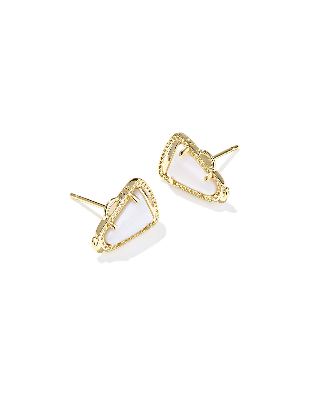 Cheer Stud Earring White Mother of Pearl, Gold