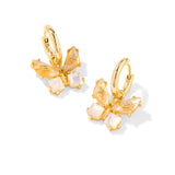 Bianca Butterfly Huggie Earrings, Iridescent White