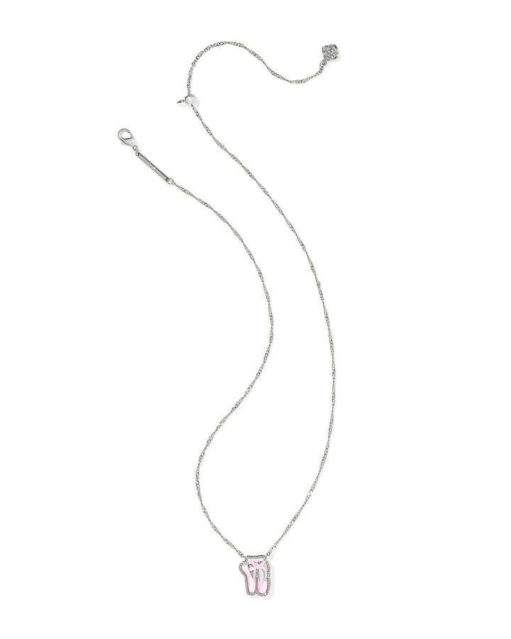 Ballet Short Pendant Necklace, Silver