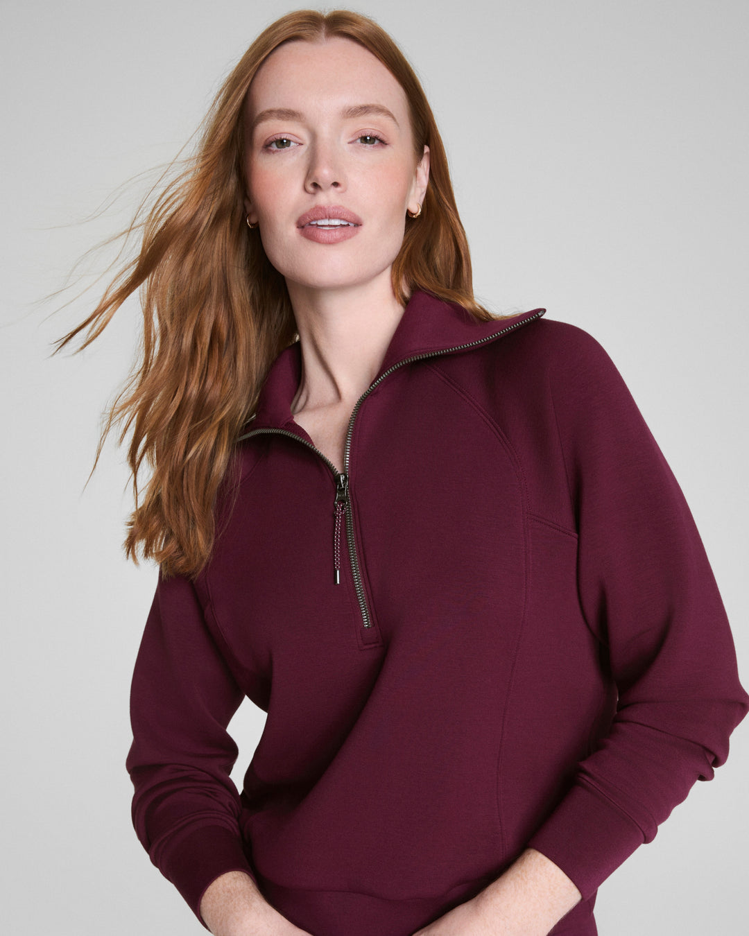 Spanx® AirEssentials Half Zip, Plum Berry