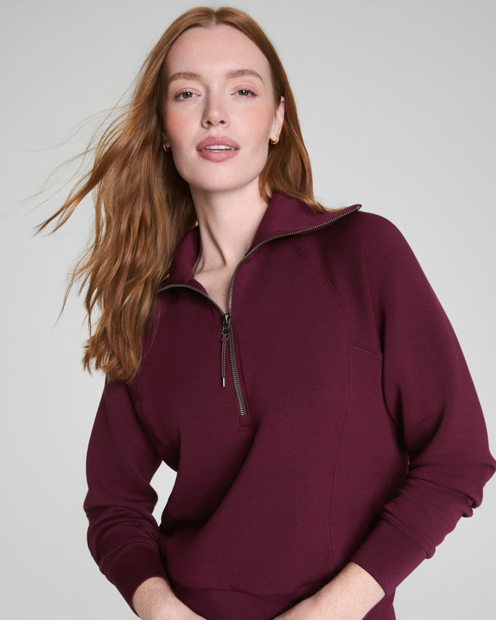 Spanx® AirEssentials Half Zip, Plum Berry