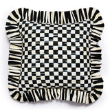 Courtly Check Ruffle Square Throw Pillow