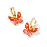 Bianca Butterfly Huggie Earrings, Orange